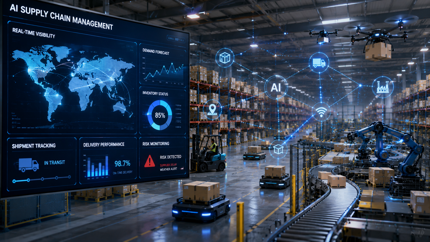 Supply chain planning technology connecting global manufacturing, inventory and logistics operations